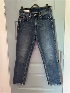 GAP Vintage slim Mid rise Dark Wash Straight Jeans - Blue 6 Regular